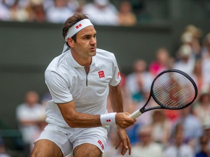 Roger Federer On The Court Photos 1