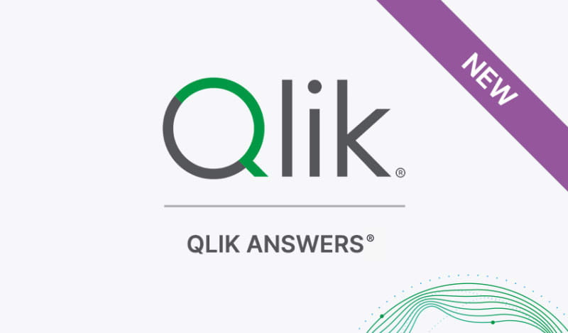 Qlik answers: Qlik Answers logo featuring the Qlik brand name with green accent and tagline.